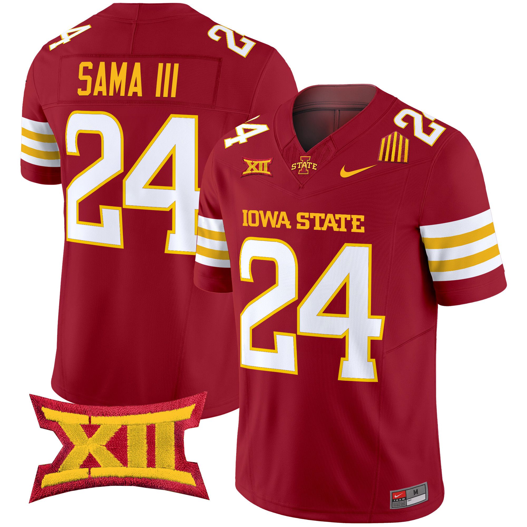 Men Iowa State Cyclones #24 Sama iii Red Nike 2024 Vapor Limited NCAA Jersey style 1->more ncaa teams->NCAA Jersey
